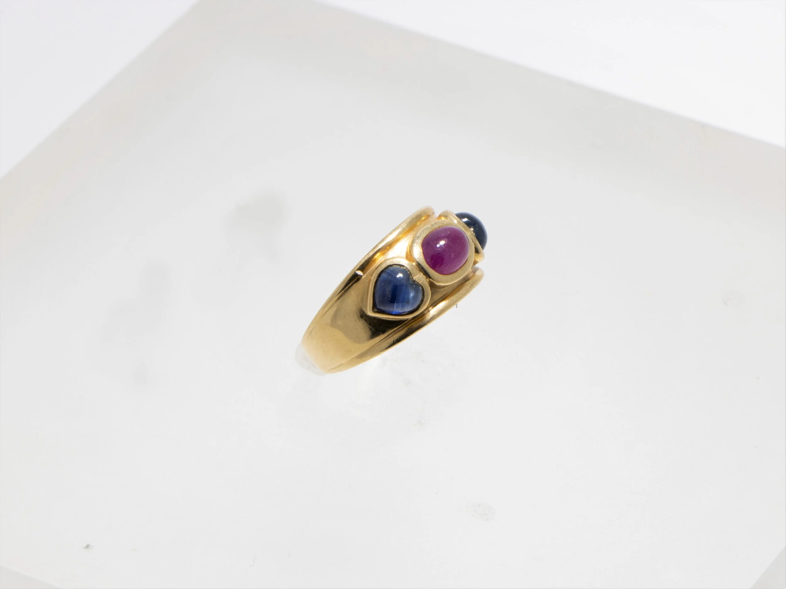 ADA CABOCHON RUBY 使用説明書付き Estate Ruby Cabochon and Diamond Ring